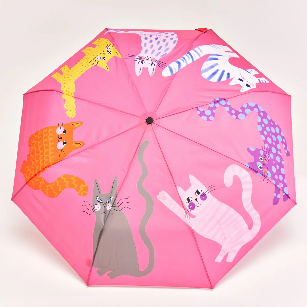 Original Duckhead Auto-Open Eco-Friendly Umbrella – Fuchsia Arty Cats - Image 3