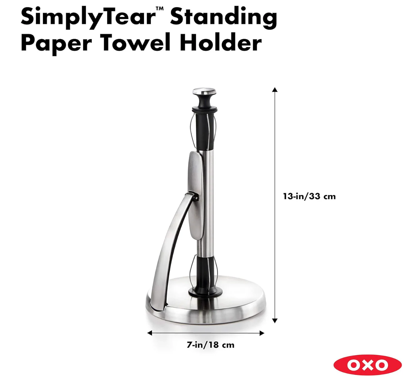 OXO Good Grips SimplyTear Paper Towel Holder - Stainless Steel - Image 2