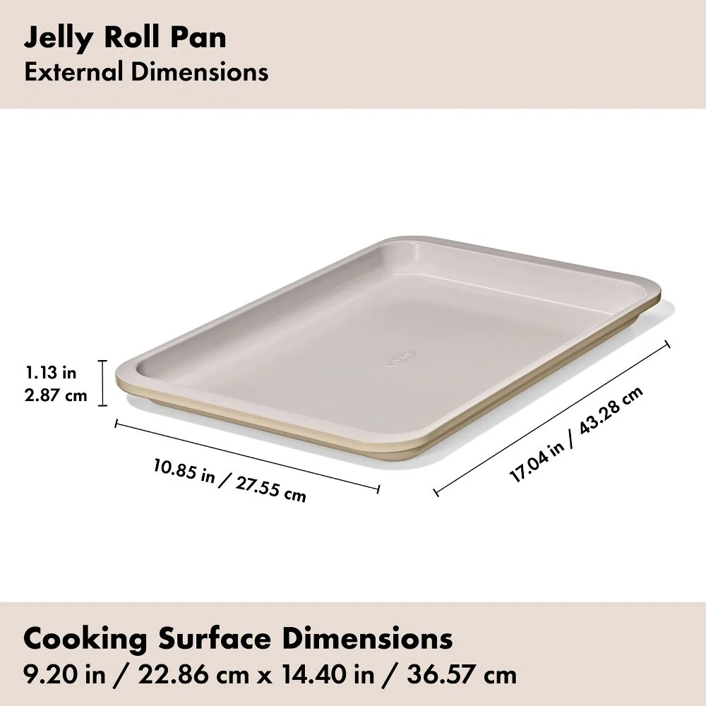 Oxo Non-Stick Pro Ceramic Coated Metal Bakeware Jelly Roll Pan – 11" x 17" - Image 4