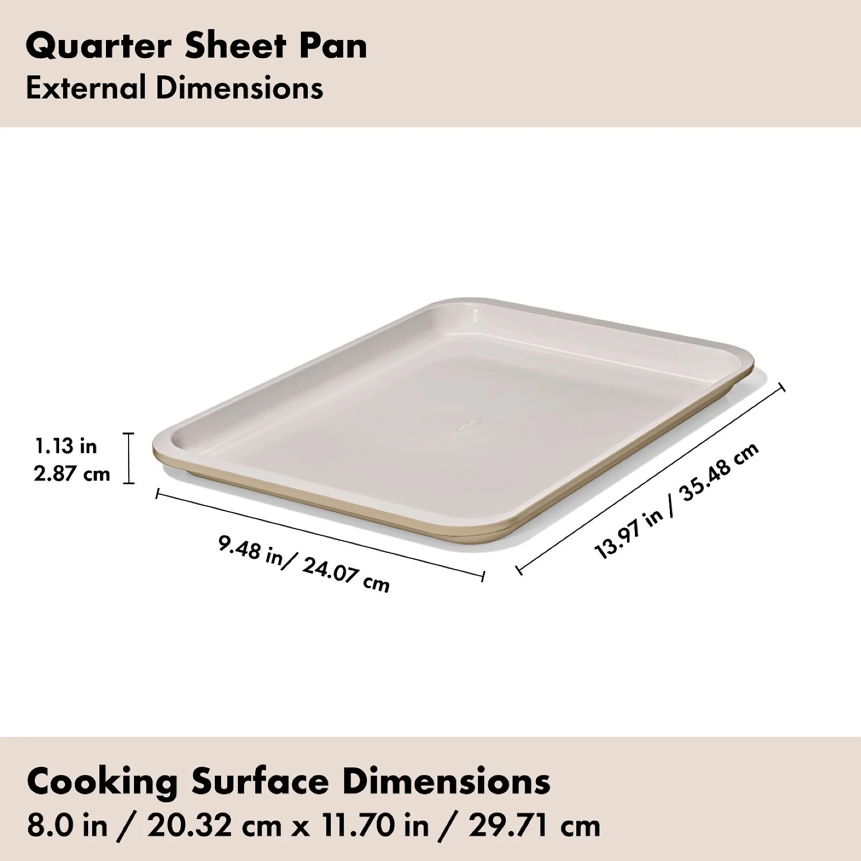 Oxo Non-Stick Pro Ceramic Coated Metal Bakeware Quarter Sheet Pan – 14" x 10" - Image 6