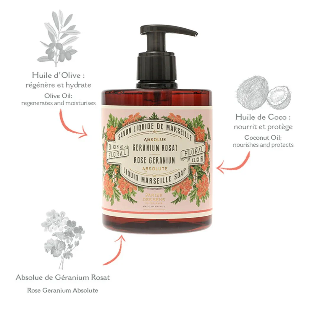 Panier Des Sens Liquid Marseille Soap – Rose Geranium Savon - 16.9oz. - Image 3