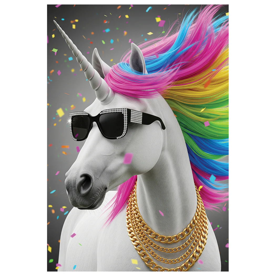 Party Partners 3D Lenticular Birthday Greeting Card – Unicorn – 1 Card & 1 Envelope