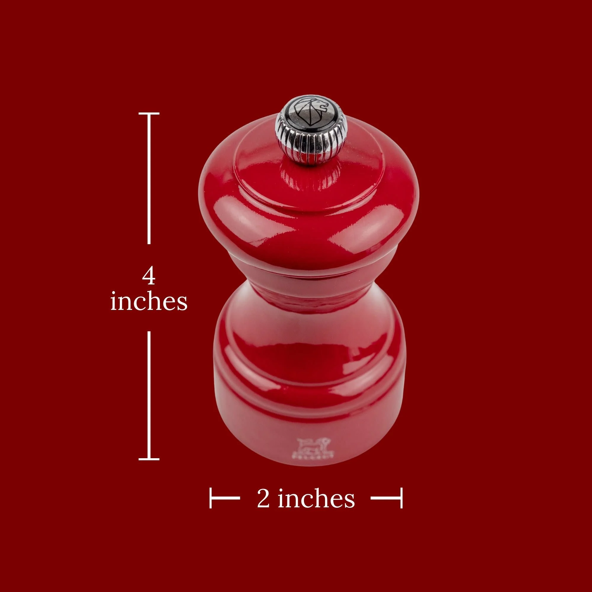 Peugeot Bistro Manual Gloss Painted Wood Pepper Mill – Red – 4" - Image 4