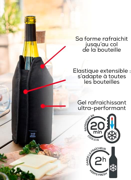 Peugeot Frizz Expandable Wine Cooling Sleeve – Black - Image 3