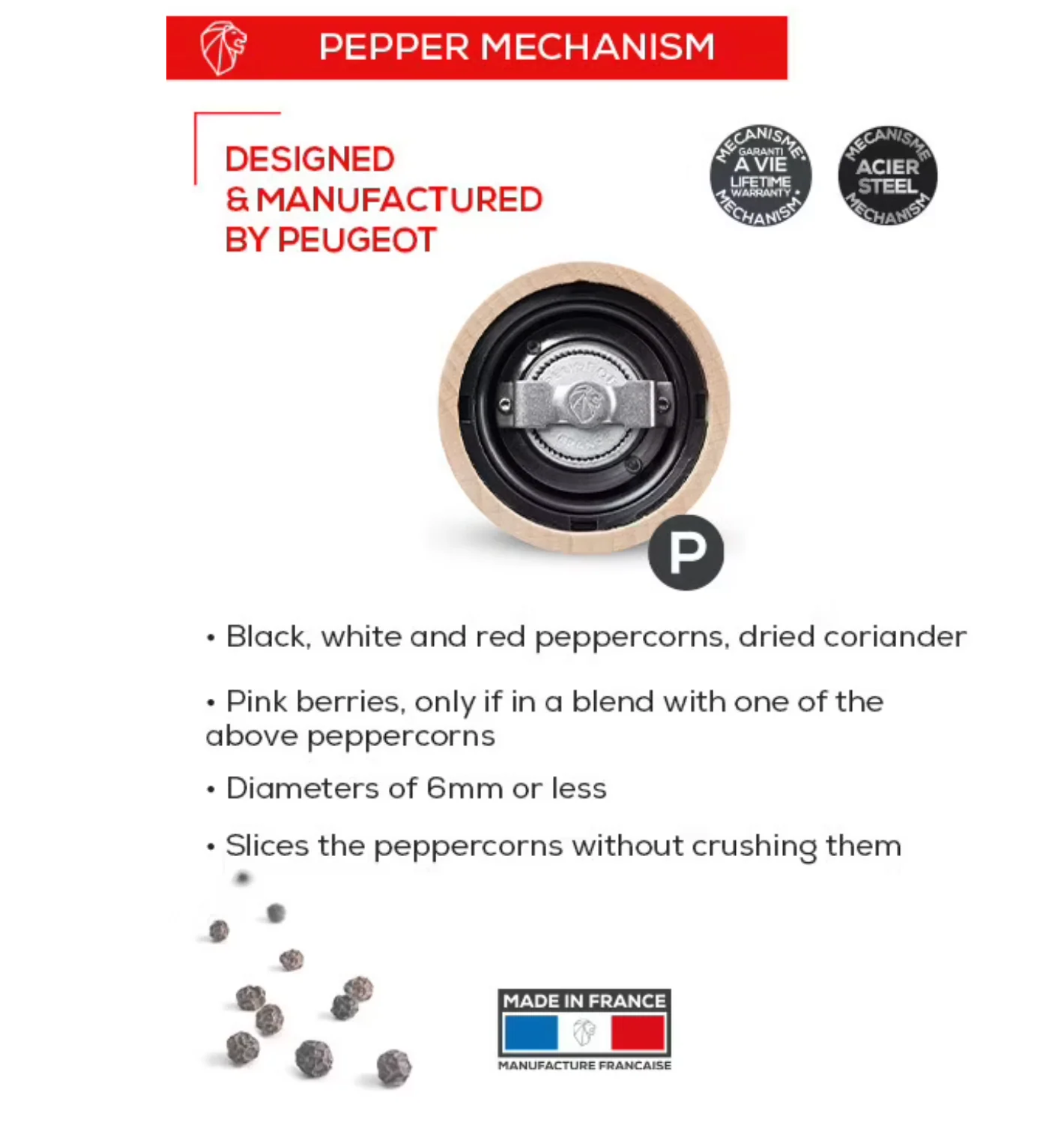 Peugeot Paris u'Select Manual Wooden Pepper Mill – Graphite – 7" - Image 6
