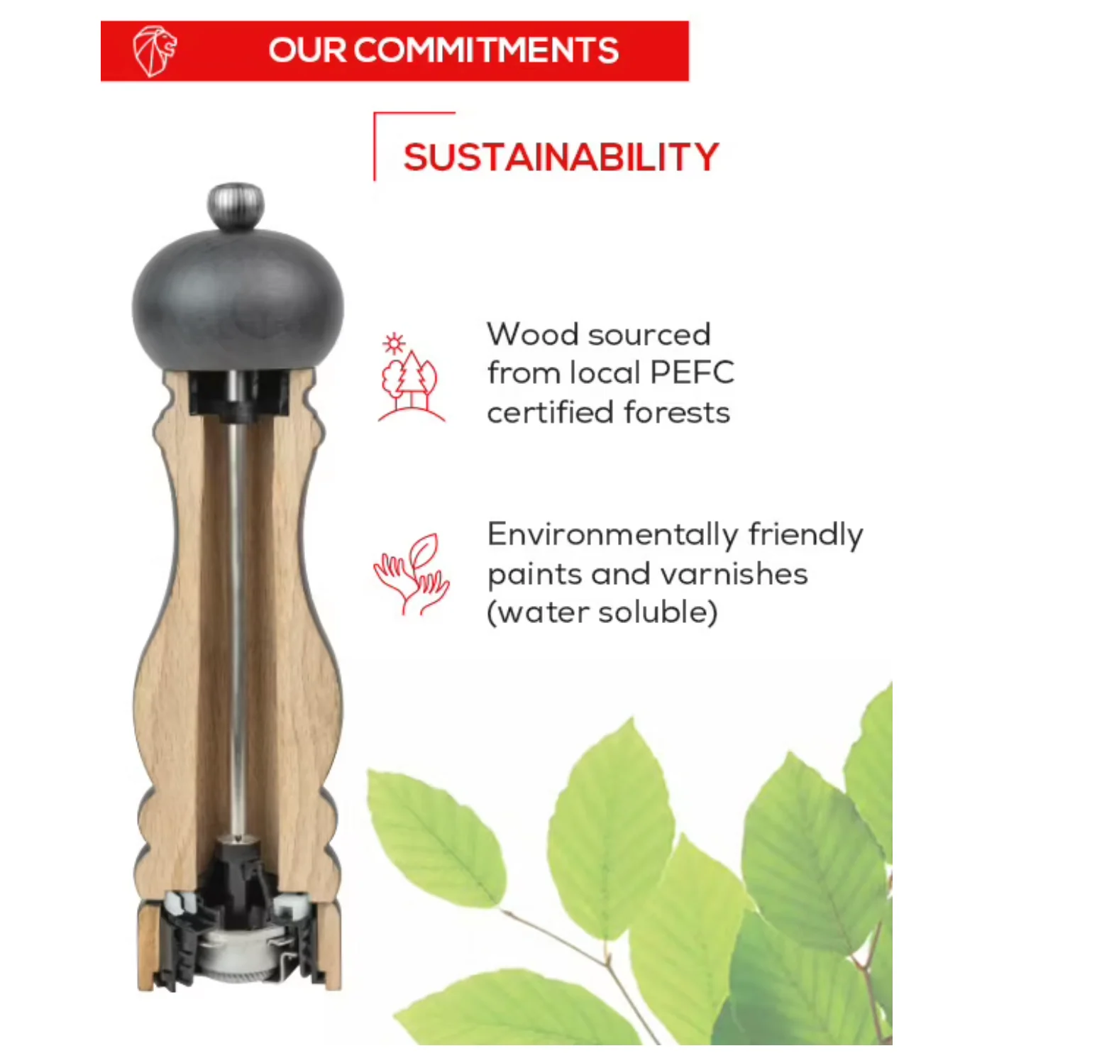 Peugeot Paris u'Select Manual Wooden Pepper Mill – Graphite – 7" - Image 8
