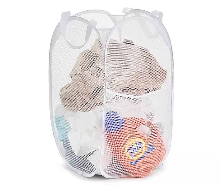 Pop-Up Laundry Sorter with Pocket – White - Image 3
