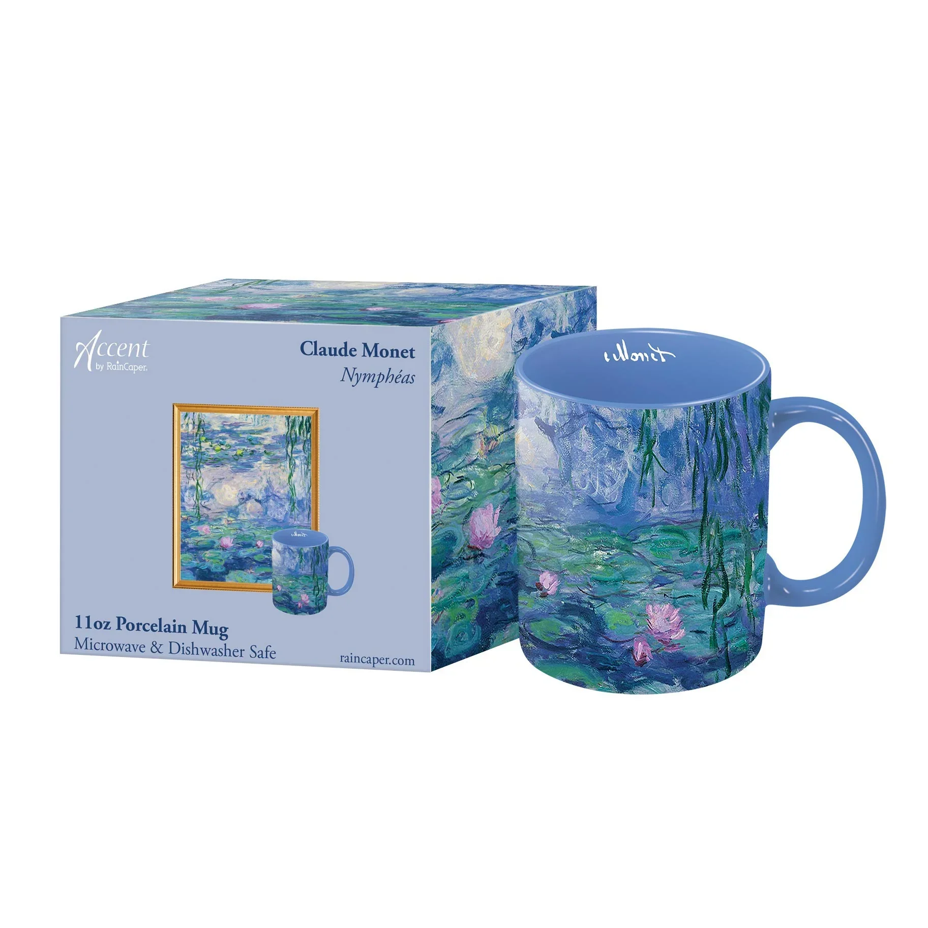 Porcelain Fine Art Coffee & Tea Mug – Monet Nympheass – 11oz. - Image 2