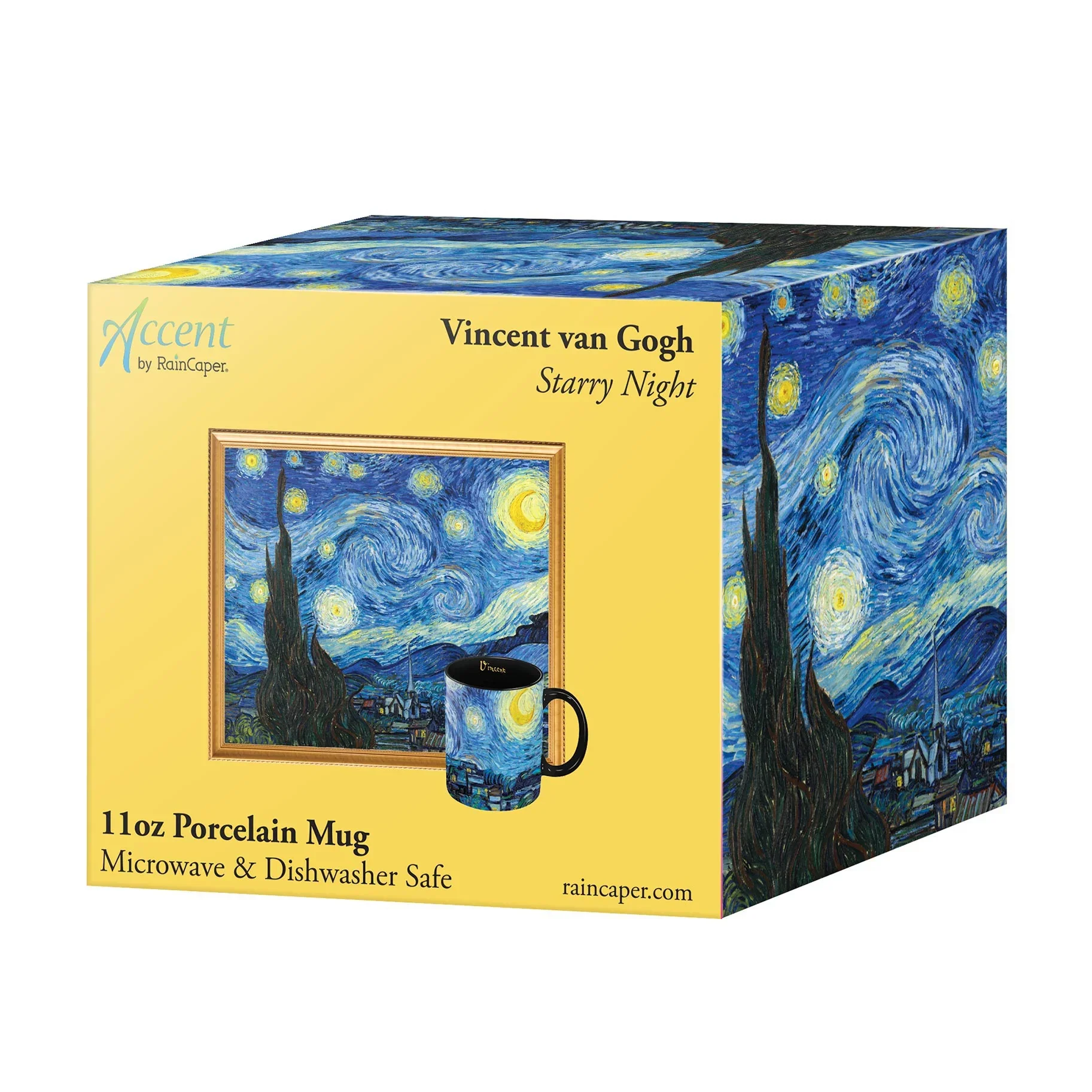 Porcelain Fine Art Coffee & Tea Mug – Van Gogh Starry Night – 11oz. - Image 3