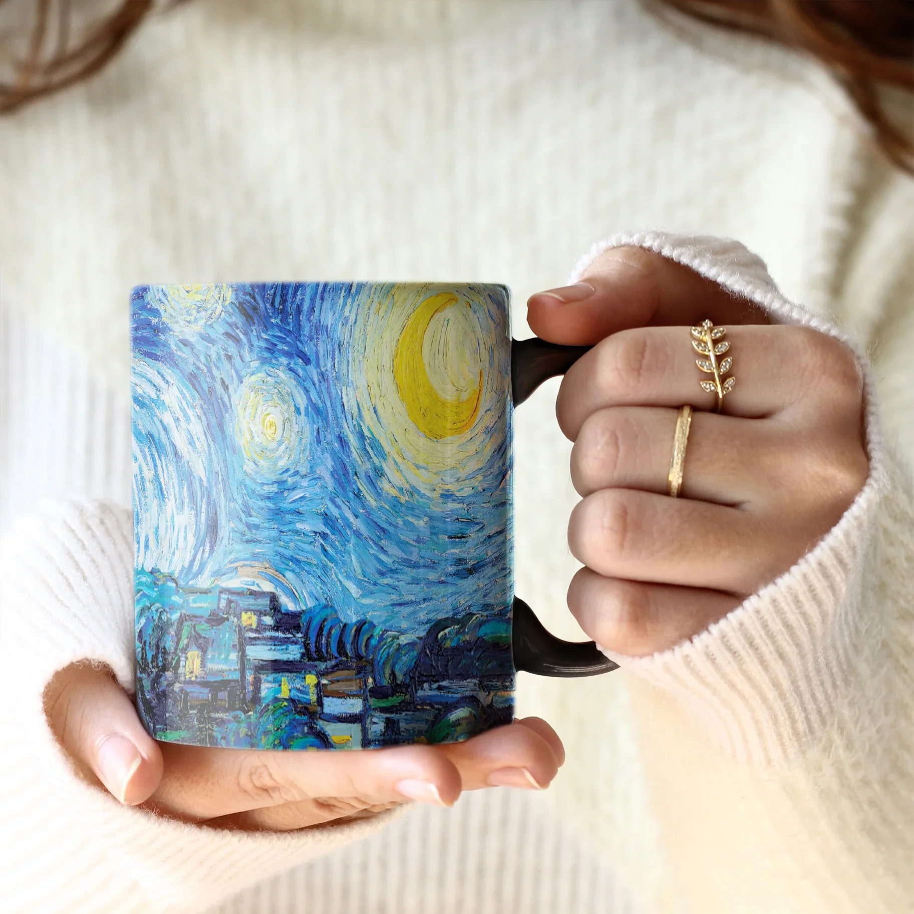 Porcelain Fine Art Coffee & Tea Mug – Van Gogh Starry Night – 11oz. - Image 4
