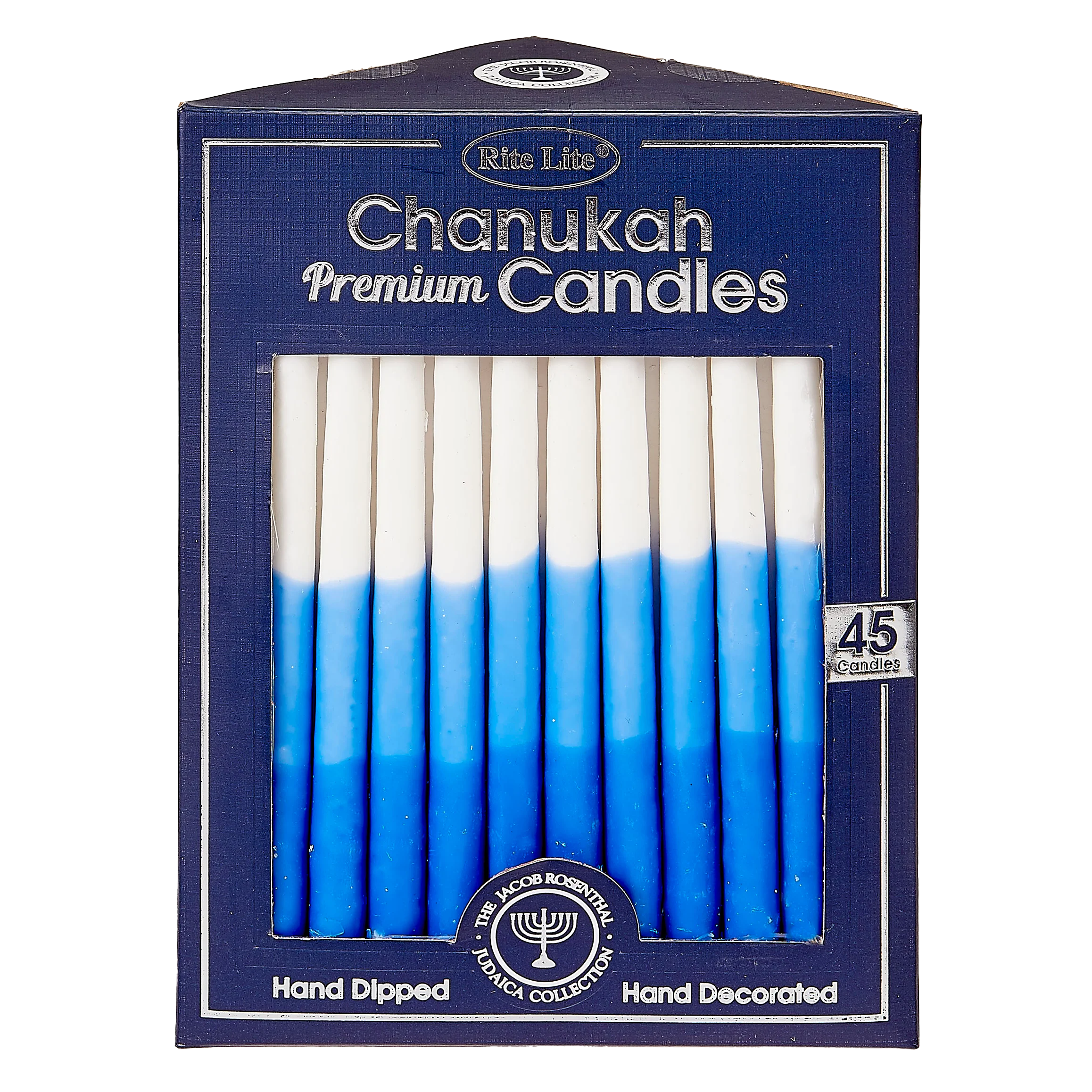 Premium Hanukkah Candles – Blue, Light Blue & White – 45 Candles