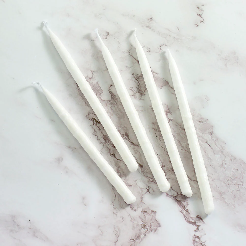 Premium Hanukkah Candles – Frosted White on White – 45 Candles - Image 2