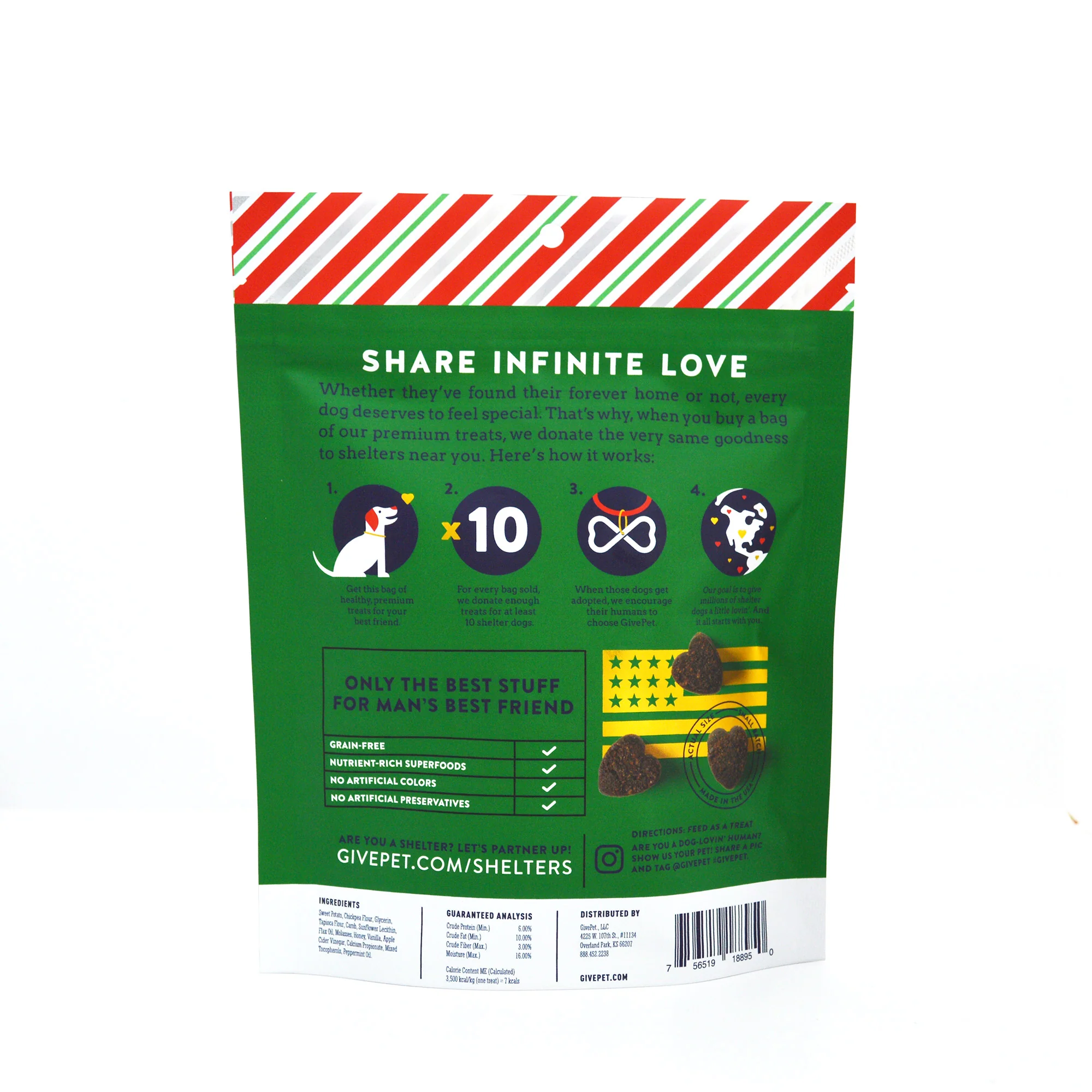 Premium Holiday Dog Treats – Peppermint Bark – 6oz. - Image 3