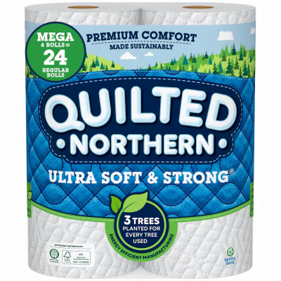 Quilted Northern Ultra Soft & Strong Bathroom Tissue – 6 Mega Rolls