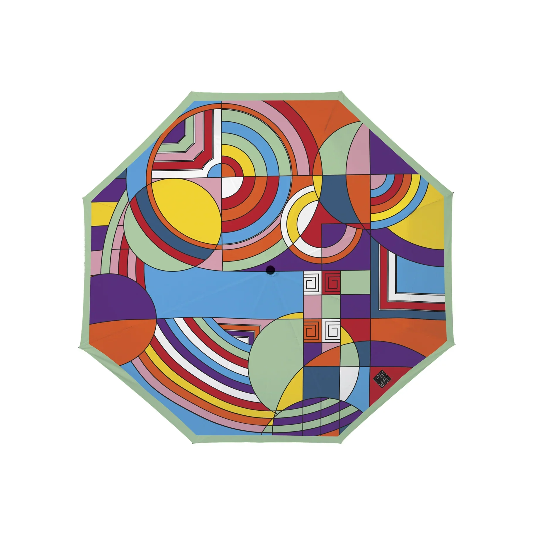 RainCaper Folding Travel Umbrella Frank Lloyd Wright – Hoffman Rug - Image 3