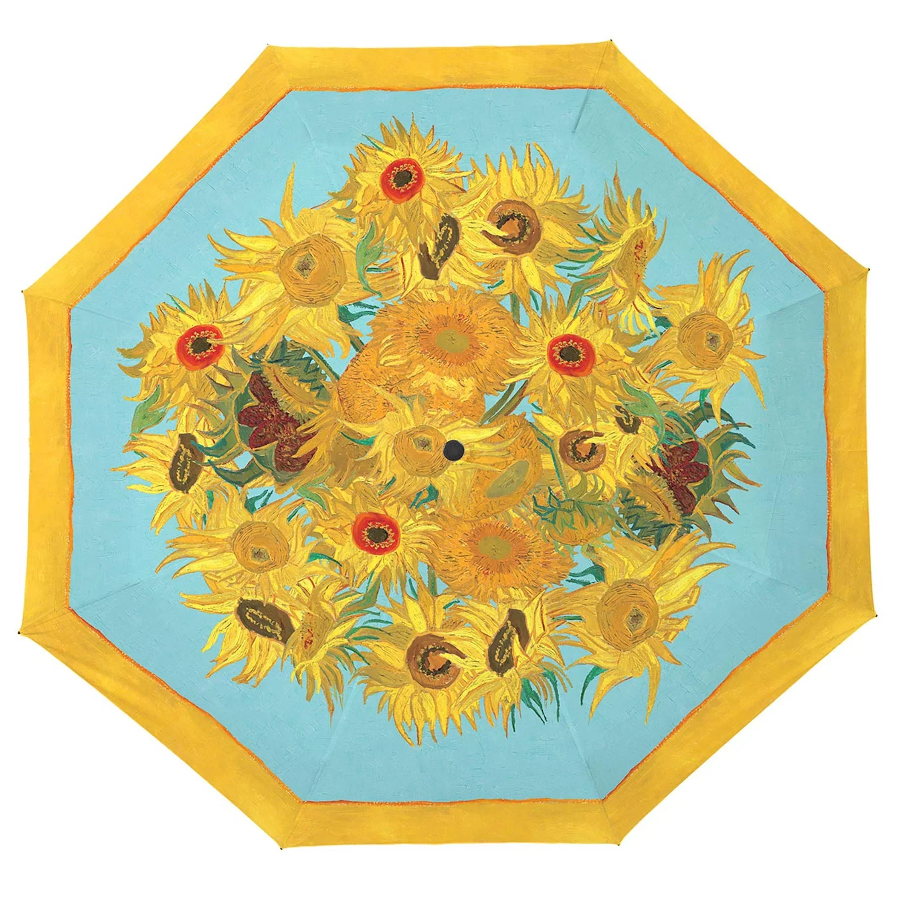 RainCaper Folding Travel Umbrella – Van Gogh – Sunflowers - Image 2