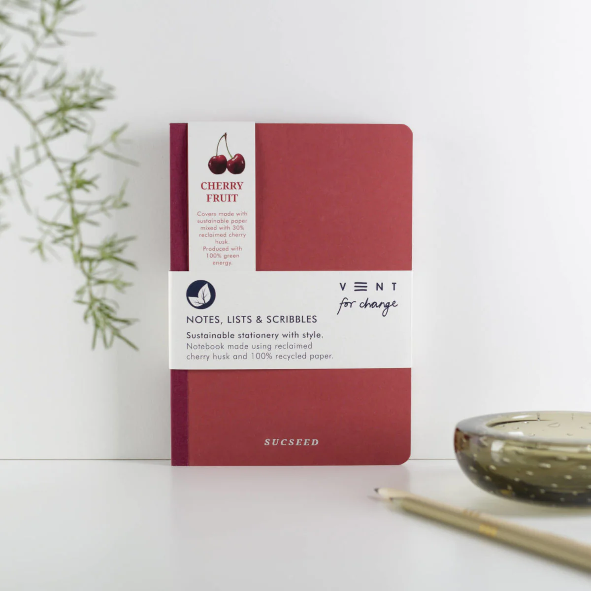 Vent For Change Recycled A6 SUCSEED Notebook – Cherry – 6" x 8" – 160 Pages - Image 4