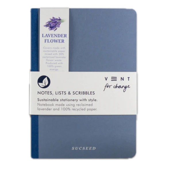 Vent For Change Recycled A6 SUCSEED Notebook – Lavender – 8" x 4" – 160 Pages
