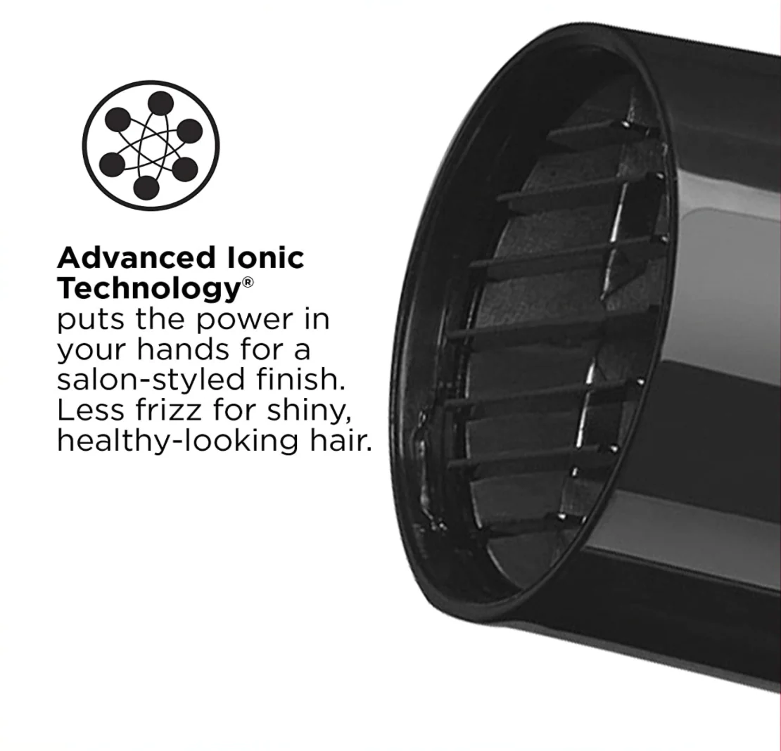Revlon Essentials Lightweight + Compact Travel Hair Dryer – Black - Image 4