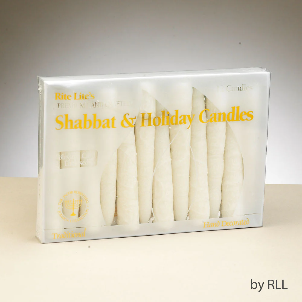 Premium Shabbat & Holiday Candles, White, 12 Pk - Image 2
