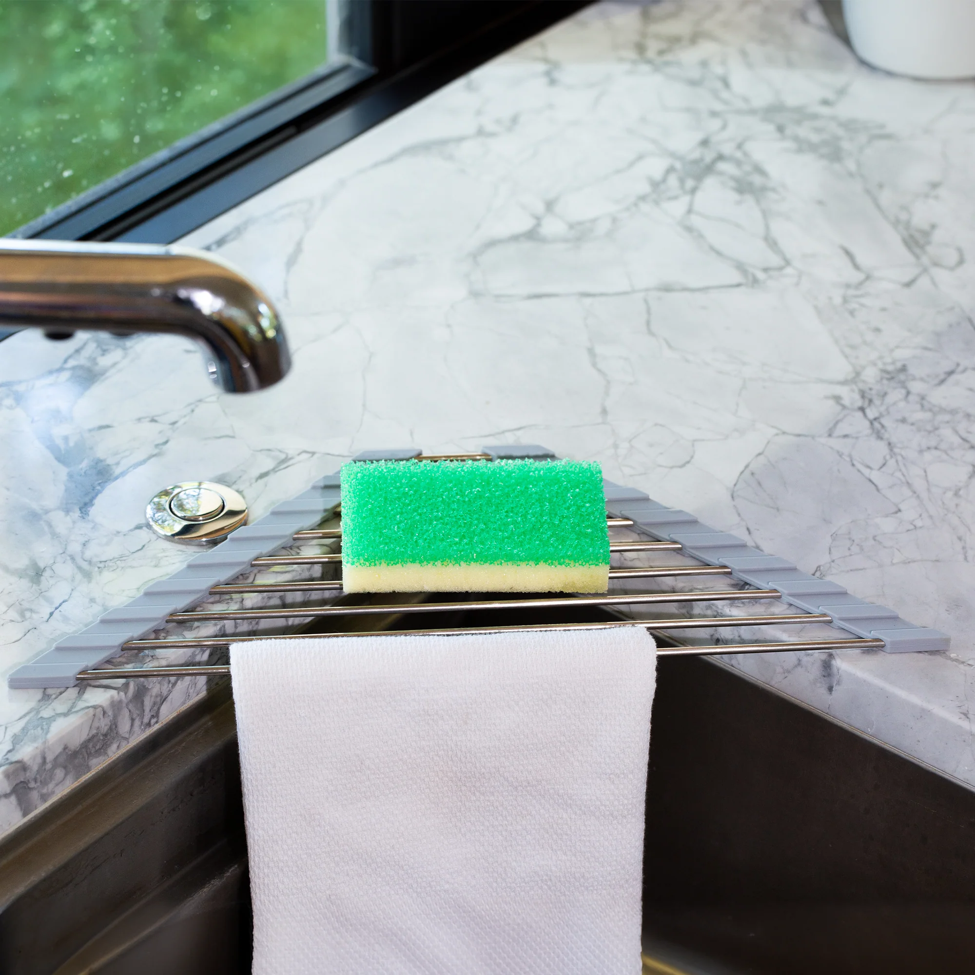 Roll-Up Corner Sink Shelf - Image 4