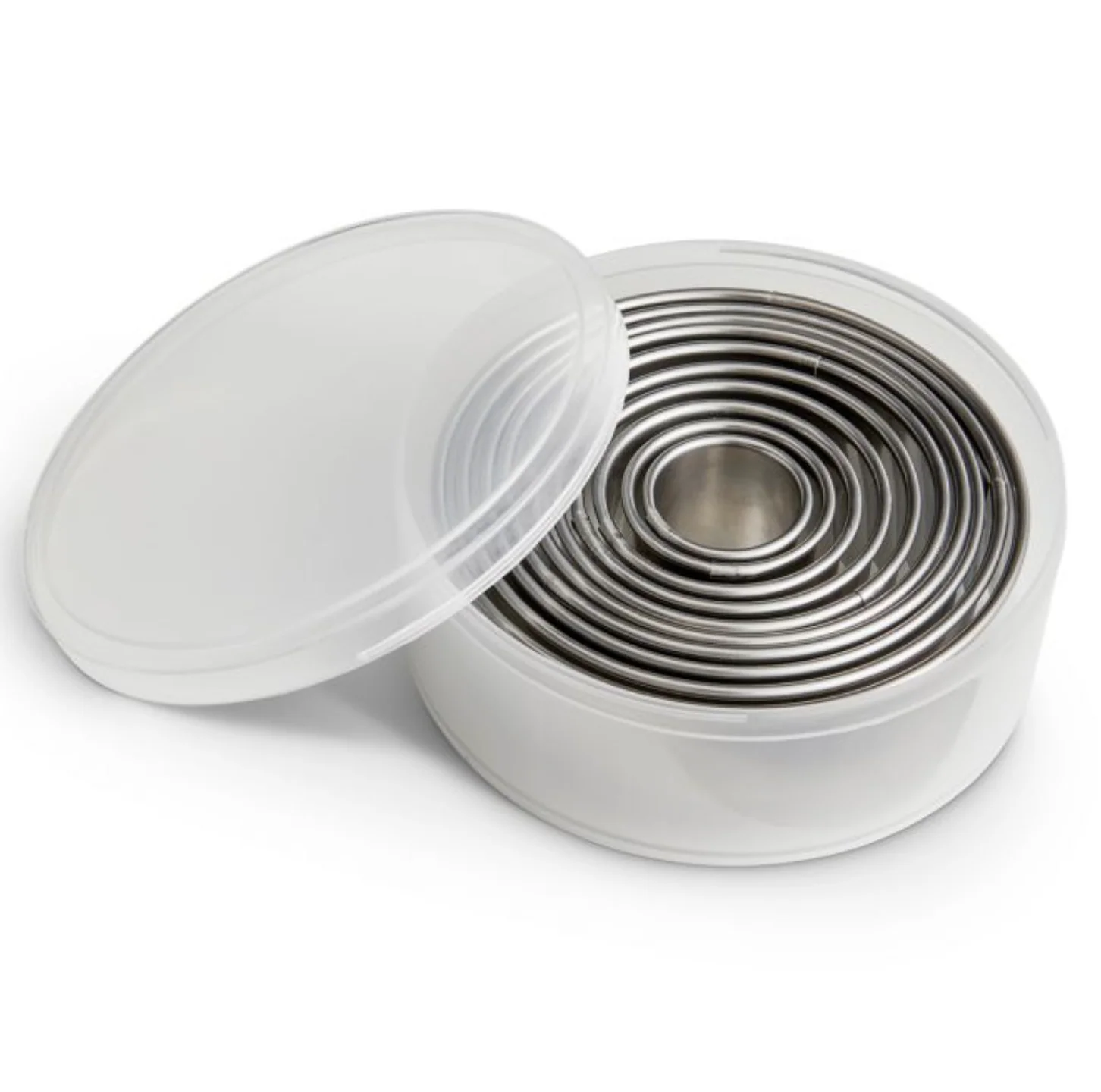Mrs. Anderson Round Cookie Cutter Set with Storage Container – Set of 10