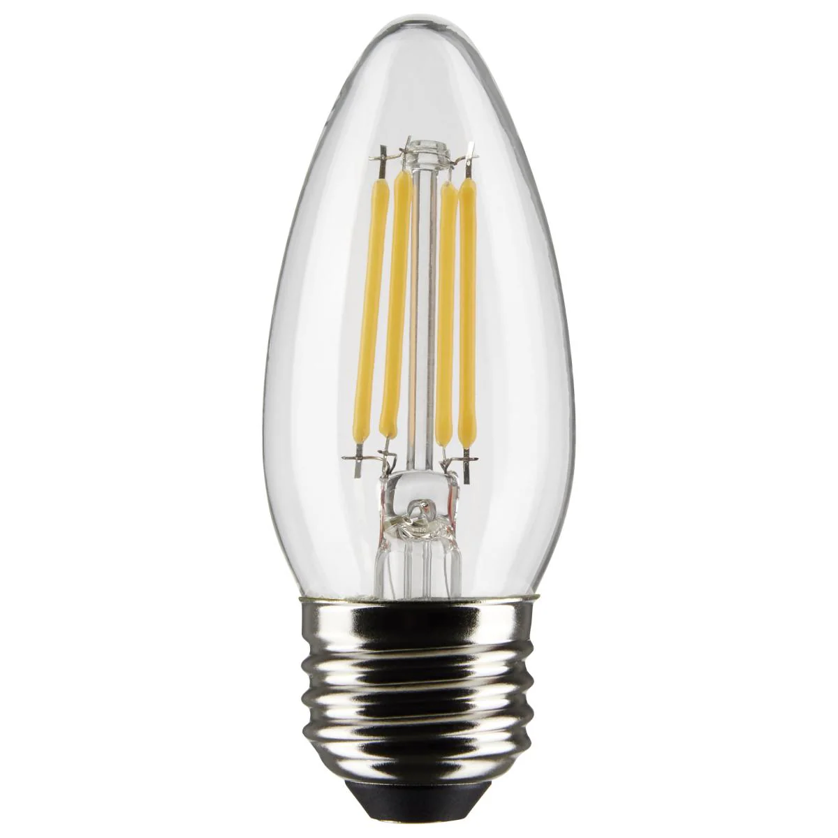 Satco LED Medium Base 60W Equivalent Torpedo Bulb – 5.5W – E26 Edison Base – Clear – 2700K