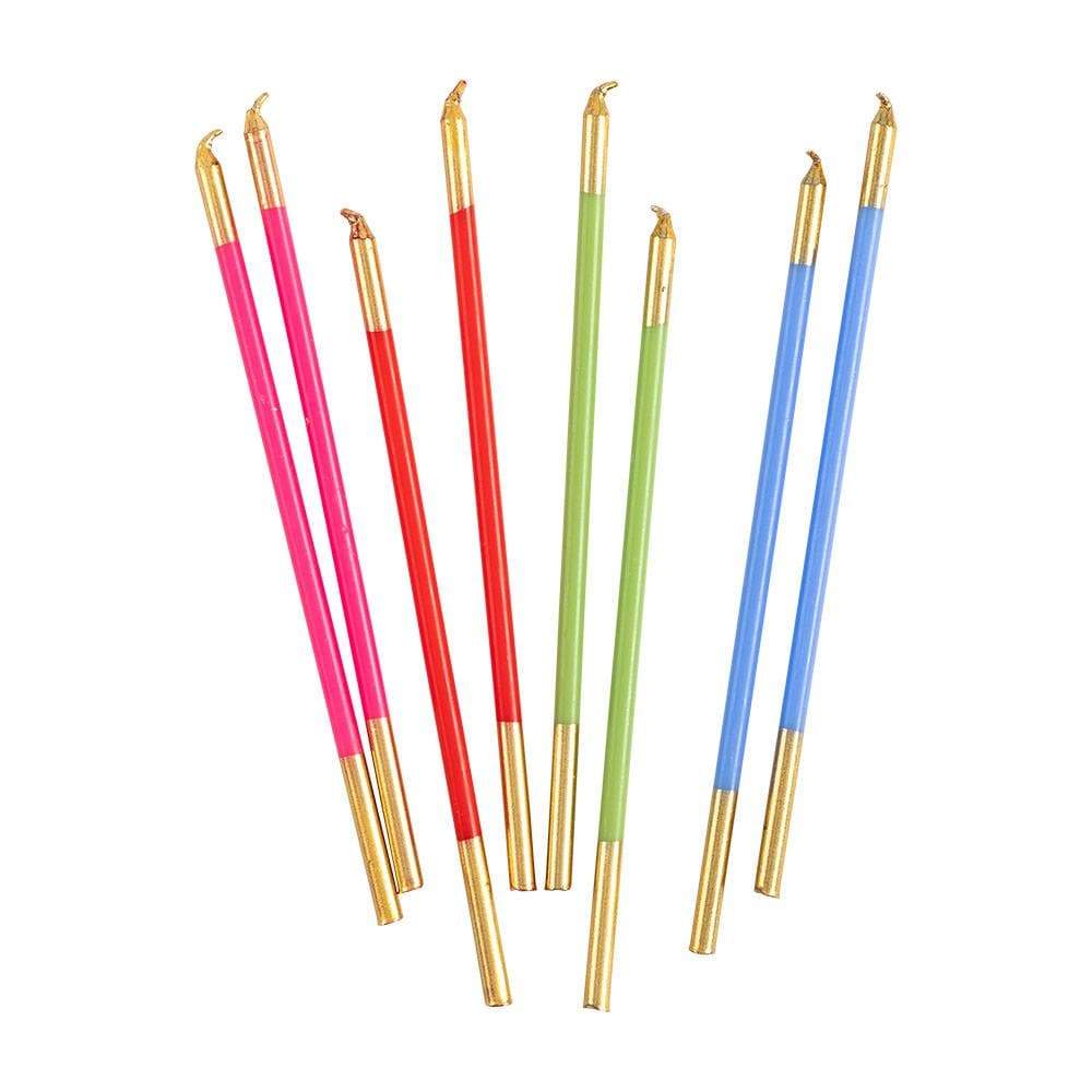 Slim Birthday Candles in Mixed Brights – 6" – 16 Pack - Image 2