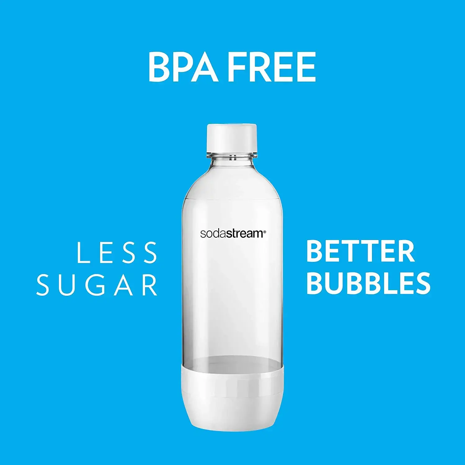 Sodastream 1 Liter Classic Replacement Bottles – White – 2 Pack - Image 2