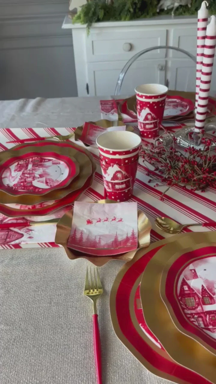 Sophistiplate Christmas Village Paper To-Go-Cup – 8pk – 16oz. - Image 3