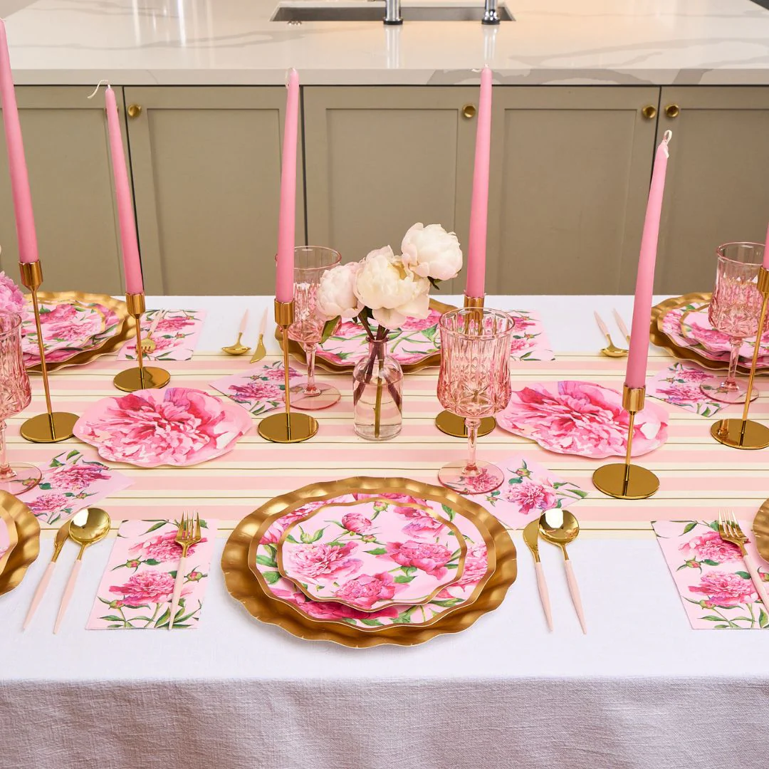 Sophistiplate Die-Cut Salad & Dessert Plates – 8pk – Pink Peonies - Image 3