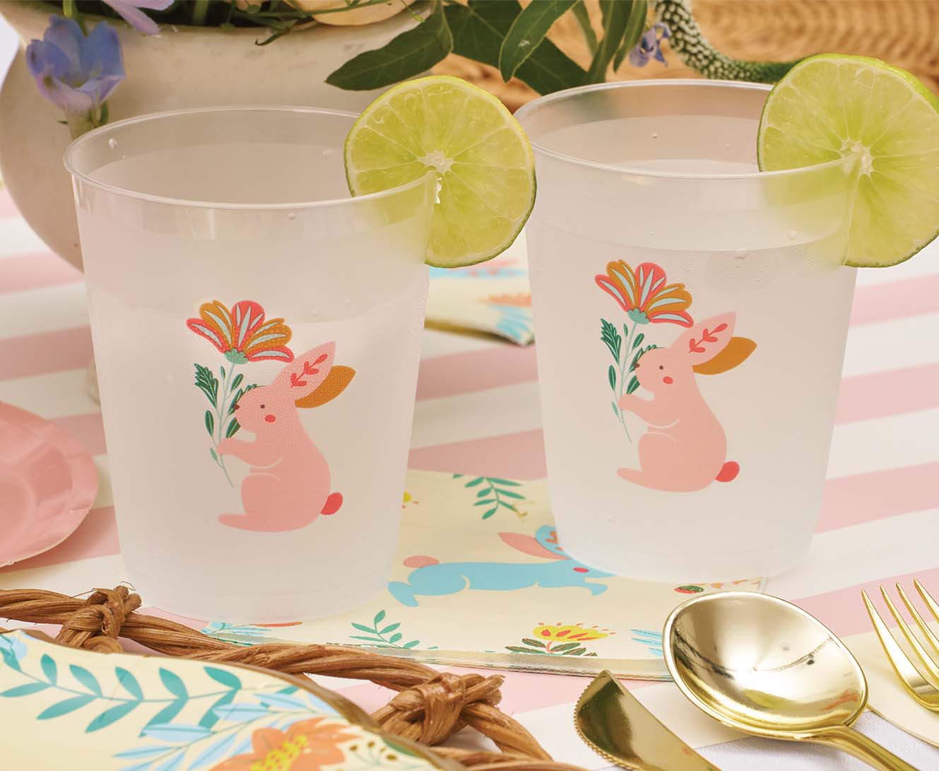 Sophistiplate Reusable Durable Flex Cups – Folklore Easter Frost – 16oz – Set of 8 - Image 3