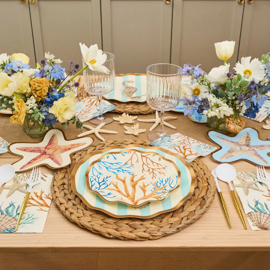 Sophistiplate Wavy Paper Dinner Plates – 8pk – La Mer - Image 2