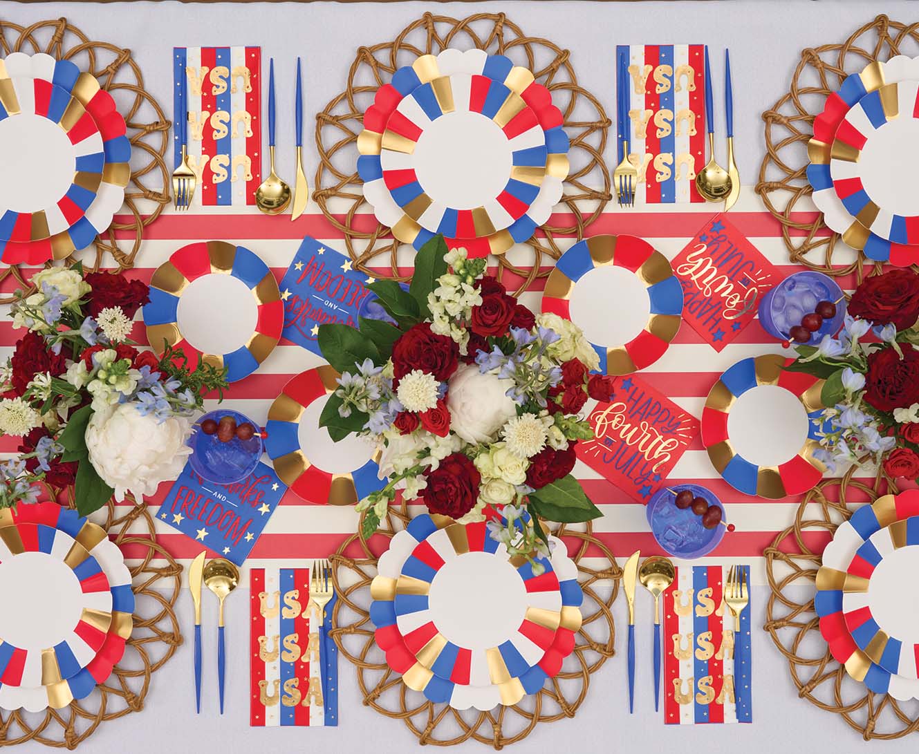Sophistiplate Wavy Paper Dinner Plates – 8pk – Modern Patriotic - Image 4