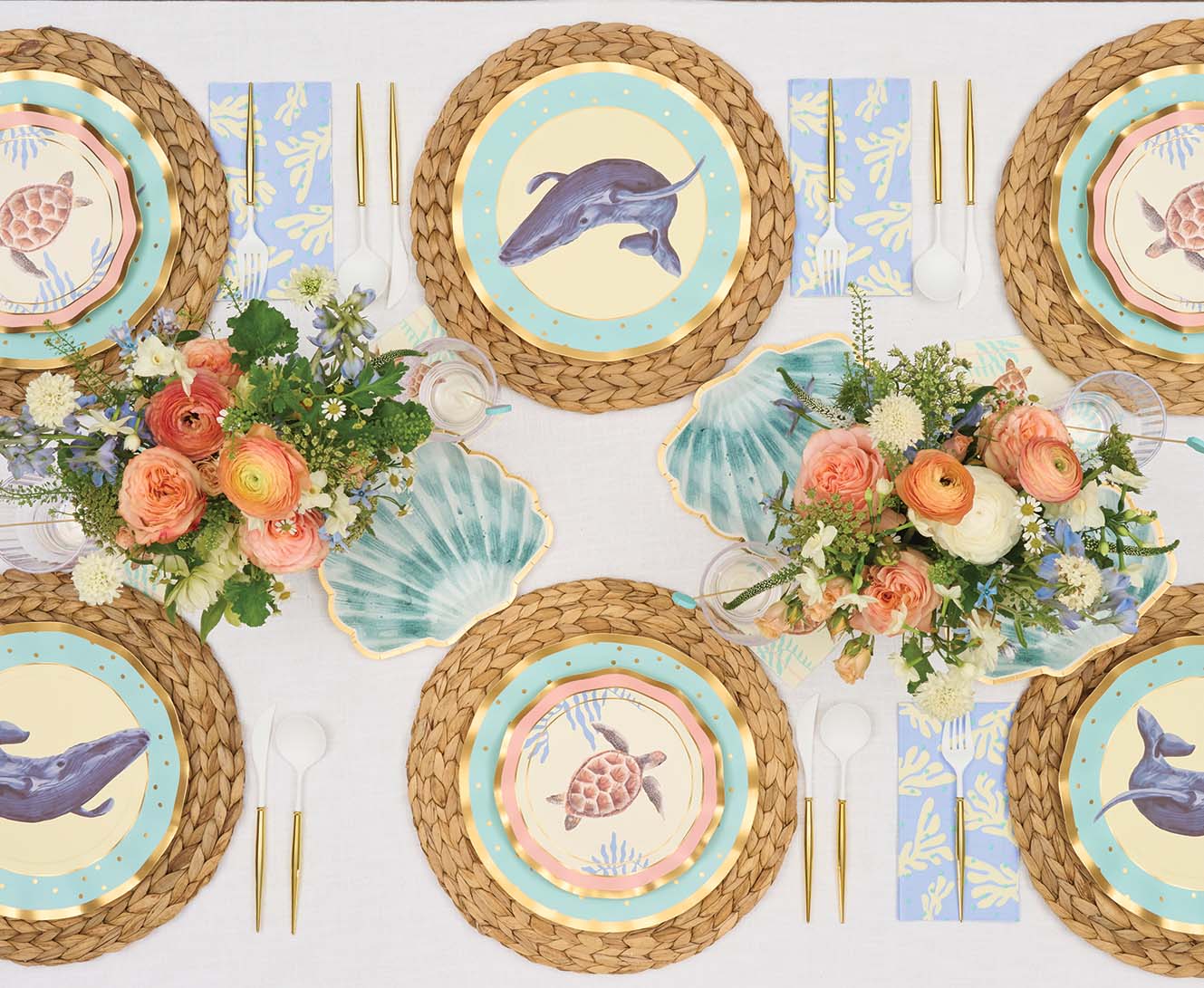 Sophistiplate Wavy Paper Salad & Dessert Plates – 8pk – Pastel Sea - Image 5