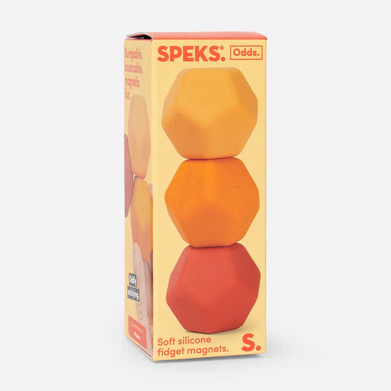 Speks - Odds Silicone Fidget Magnets Balls – Orange Planes – Set of 3 - Image 2