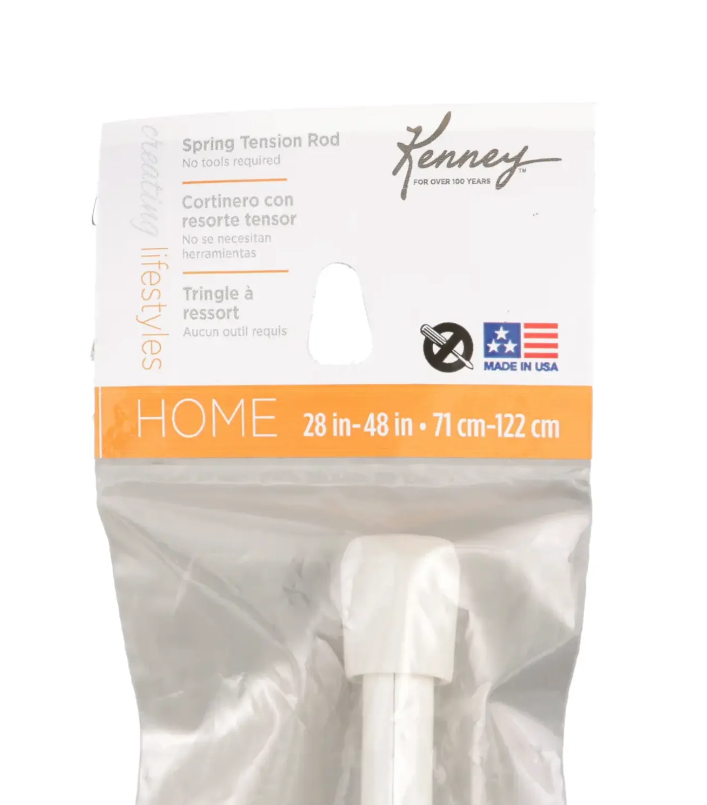 Spring Tension Rod – White – 28" to 48" - Image 3
