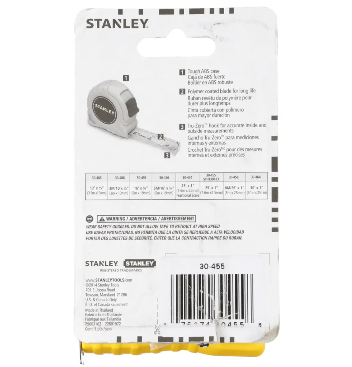 Stanley Yellow High-Visibility Tape Measure – 25Ft x 1" - Image 3