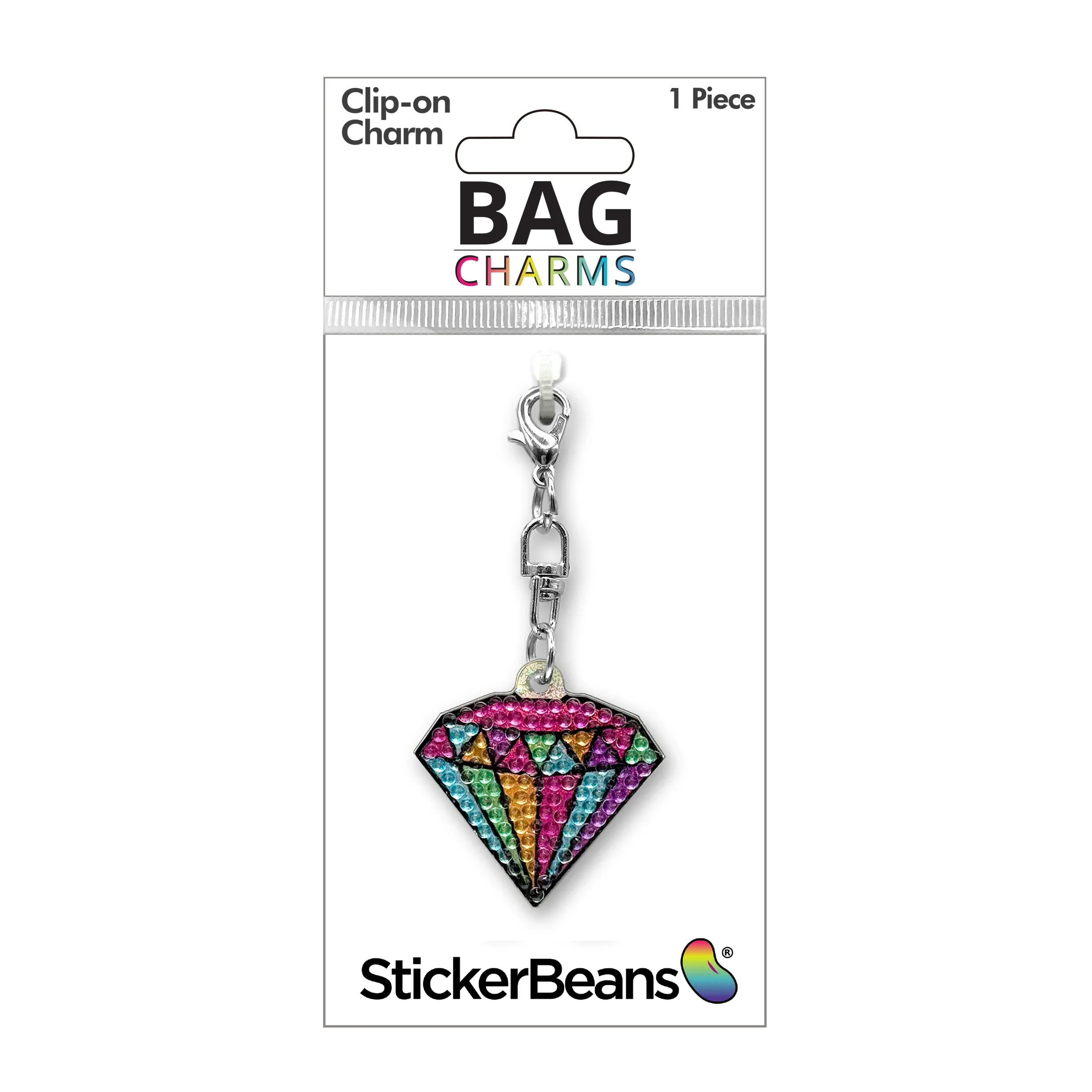 StickerBeans Clip on Sparkling Rhinestone Charms – Diamond - Image 2