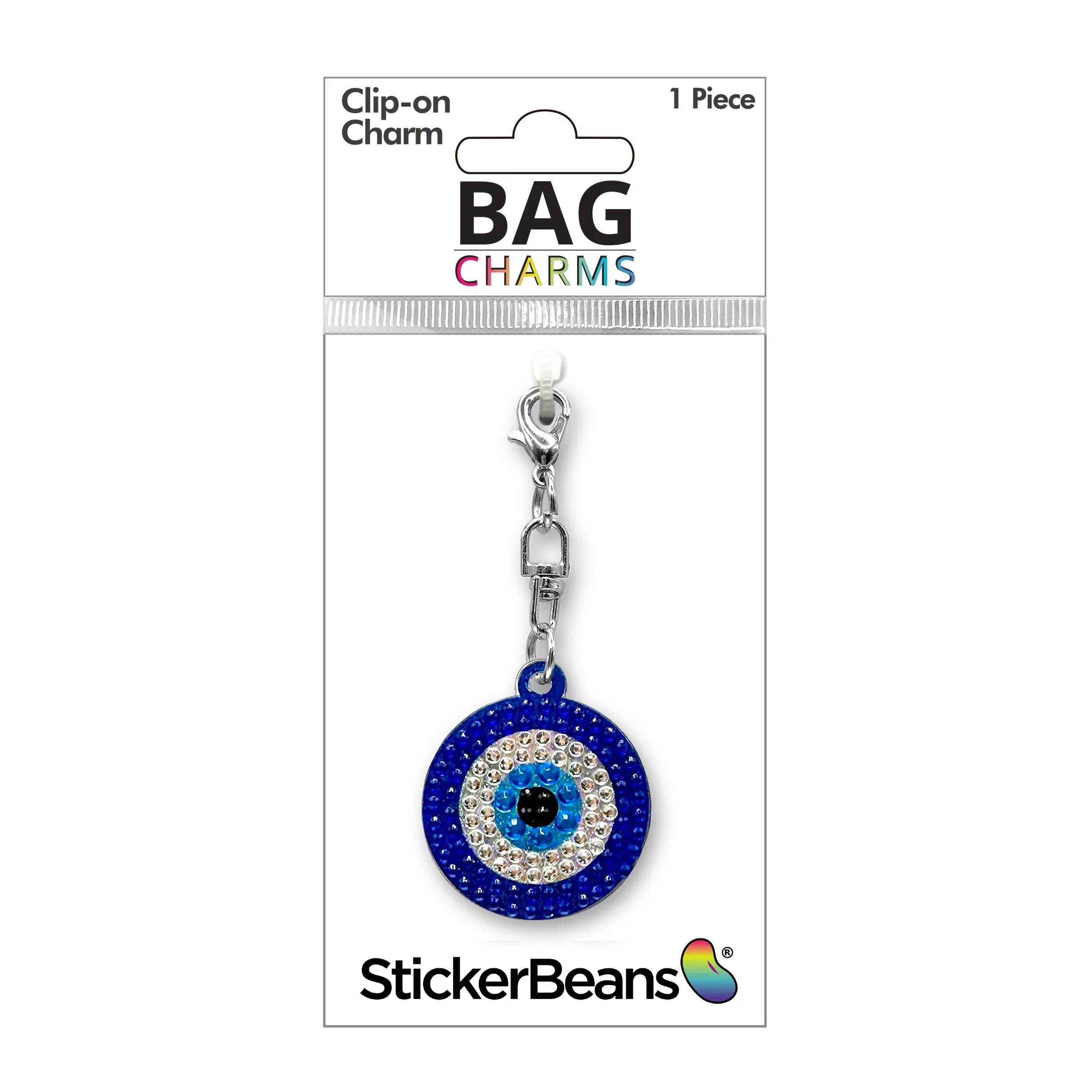 StickerBeans Clip on Sparkling Rhinestone Charms – Evil Eye - Image 2