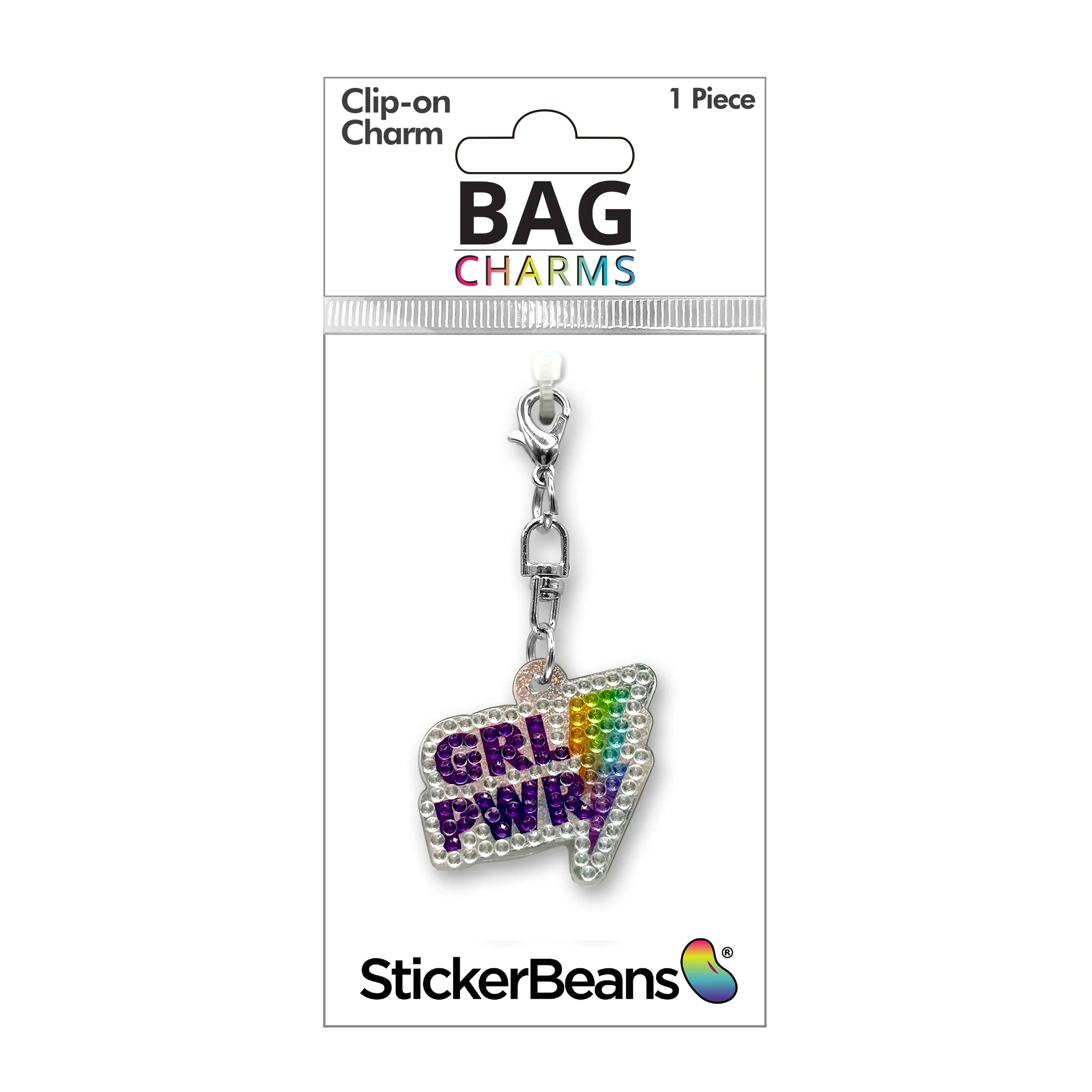 StickerBeans Clip on Sparkling Rhinestone Charms – Girl Power - Image 2
