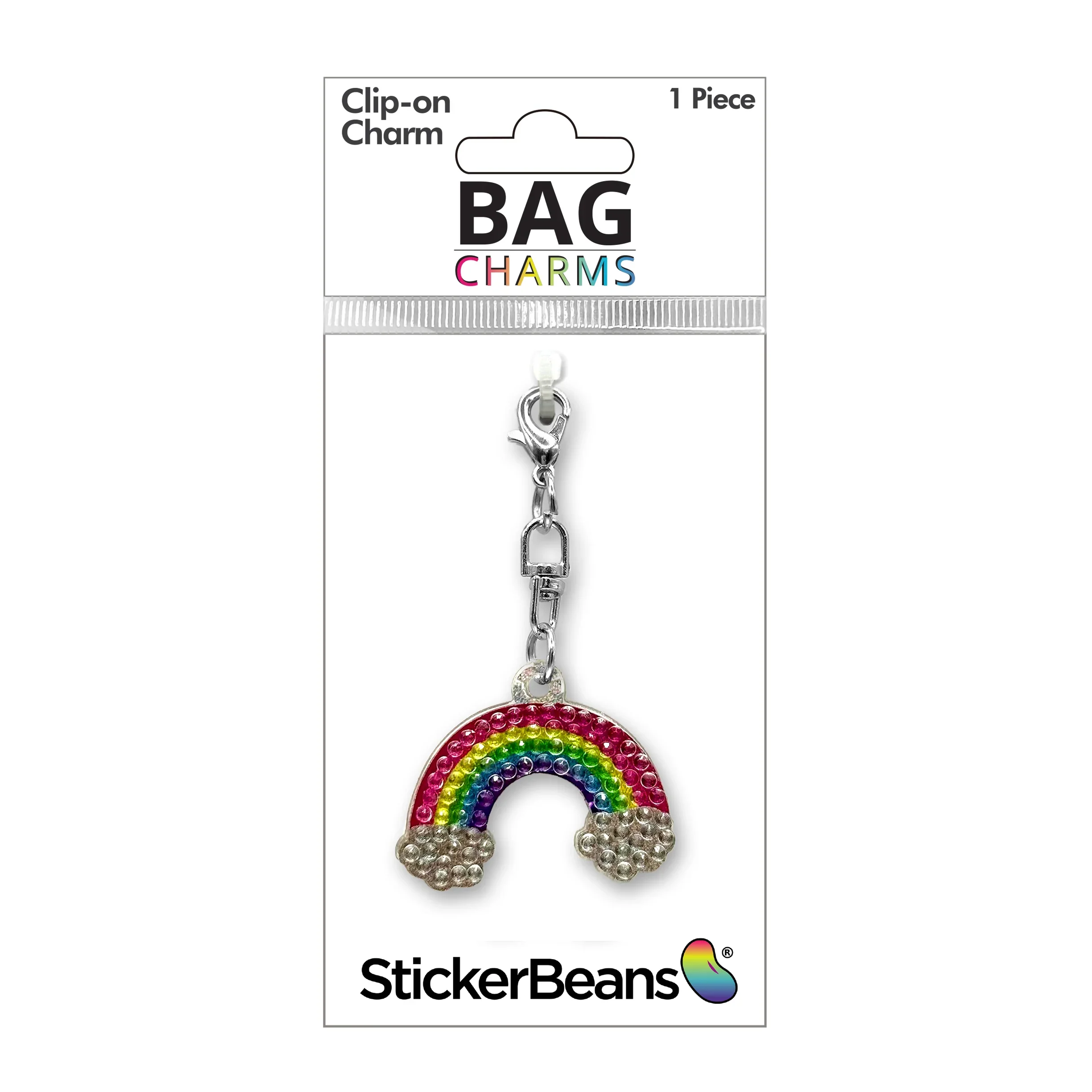 StickerBeans Clip on Sparkling Rhinestone Charms – Rainbow - Image 2