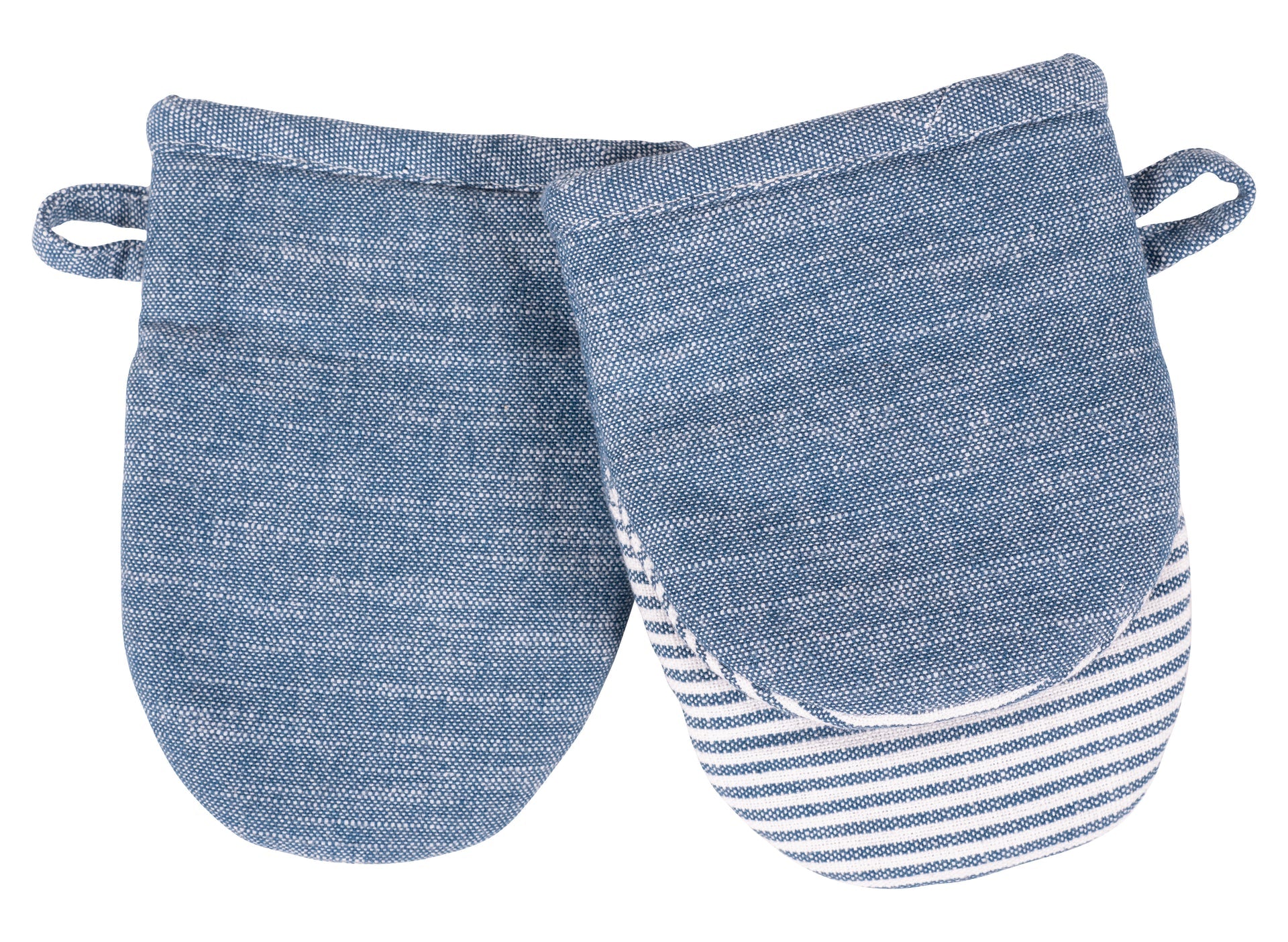 Strada Chambray Mini Mitts – 7" – Navy – Set of 2