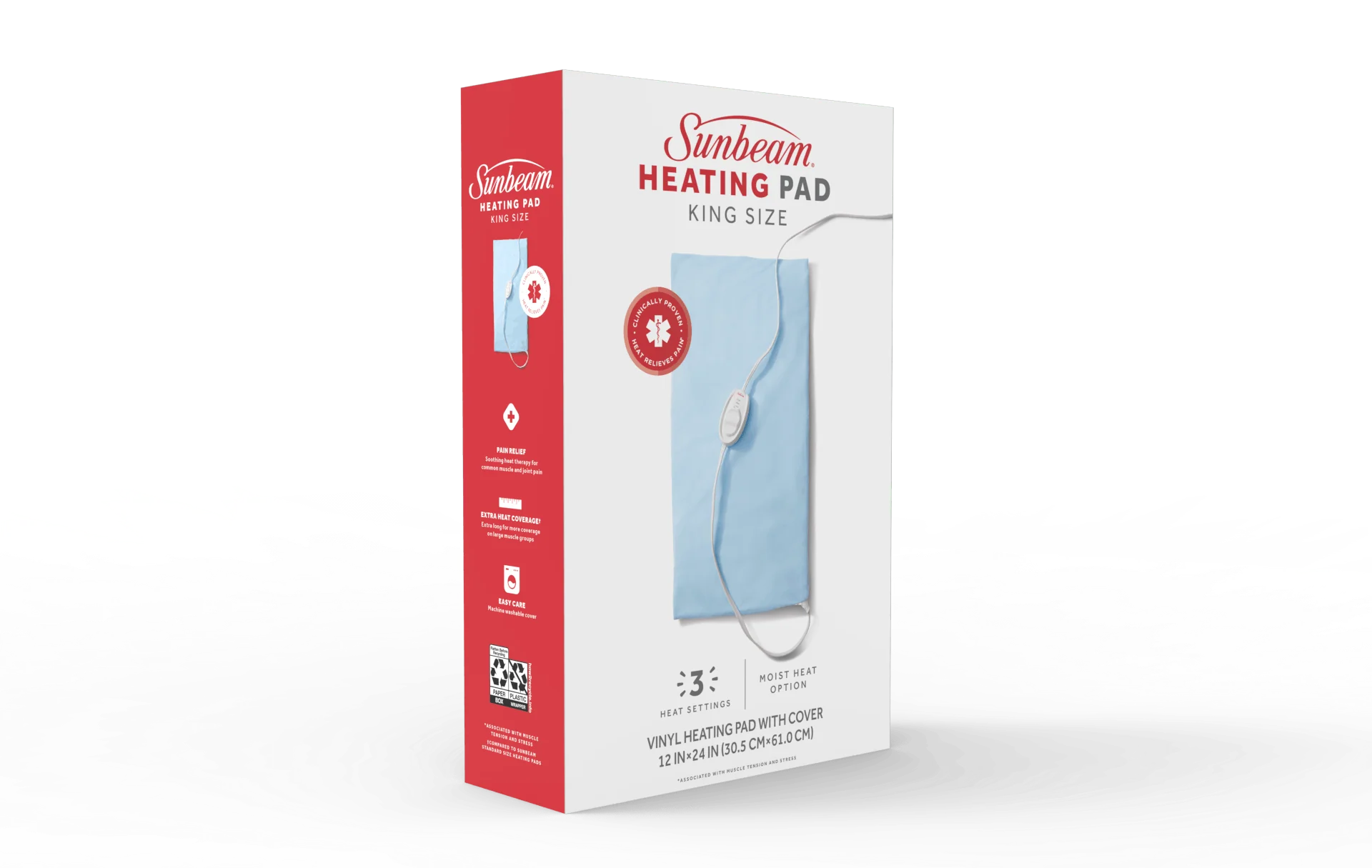 Sunbeam Moist King-Size Heating Pad – 12 x 24-Inch