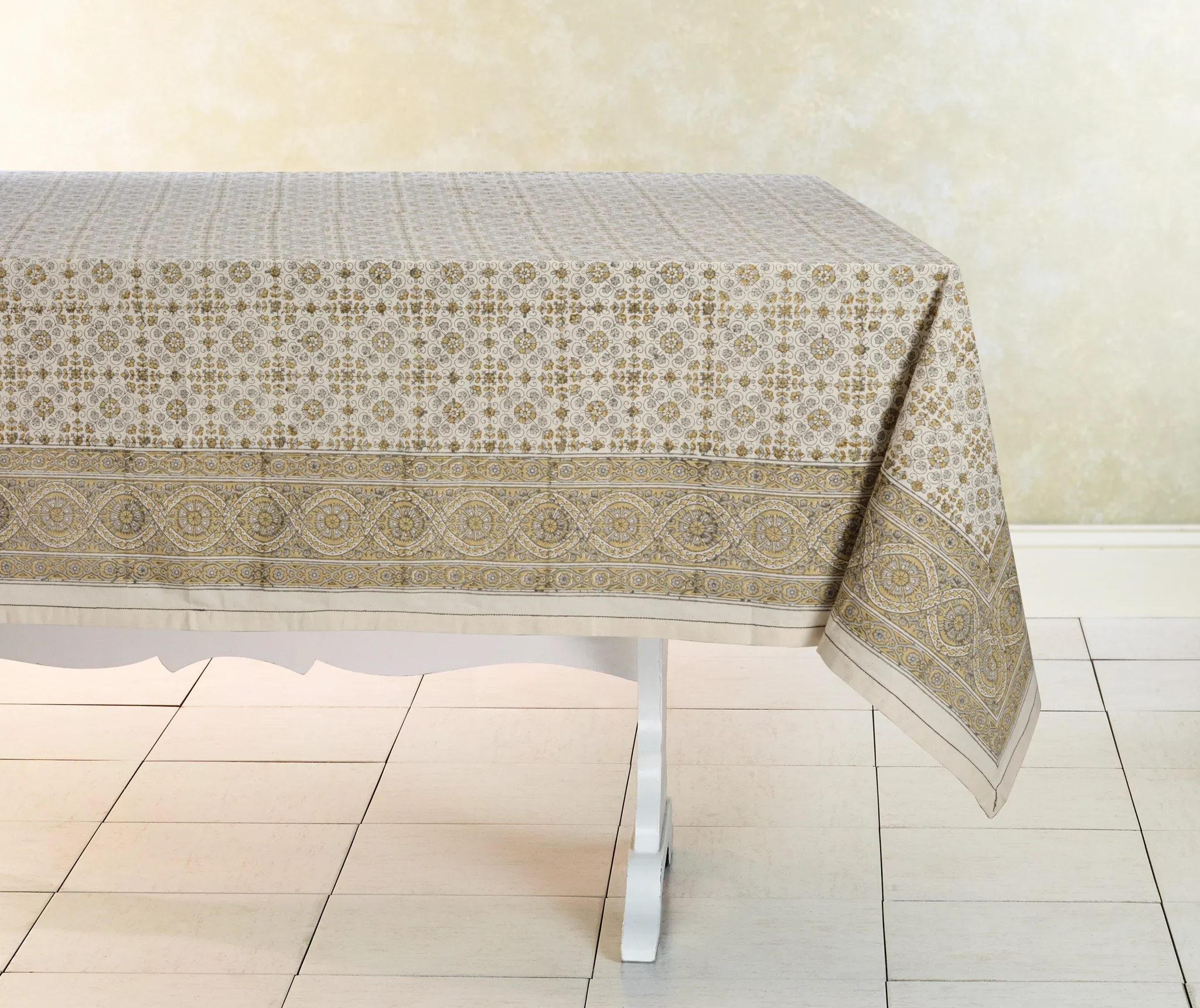 Sustainable Threads 100% Cotton Tablecloth – Lily – 90" x 60" - Image 3