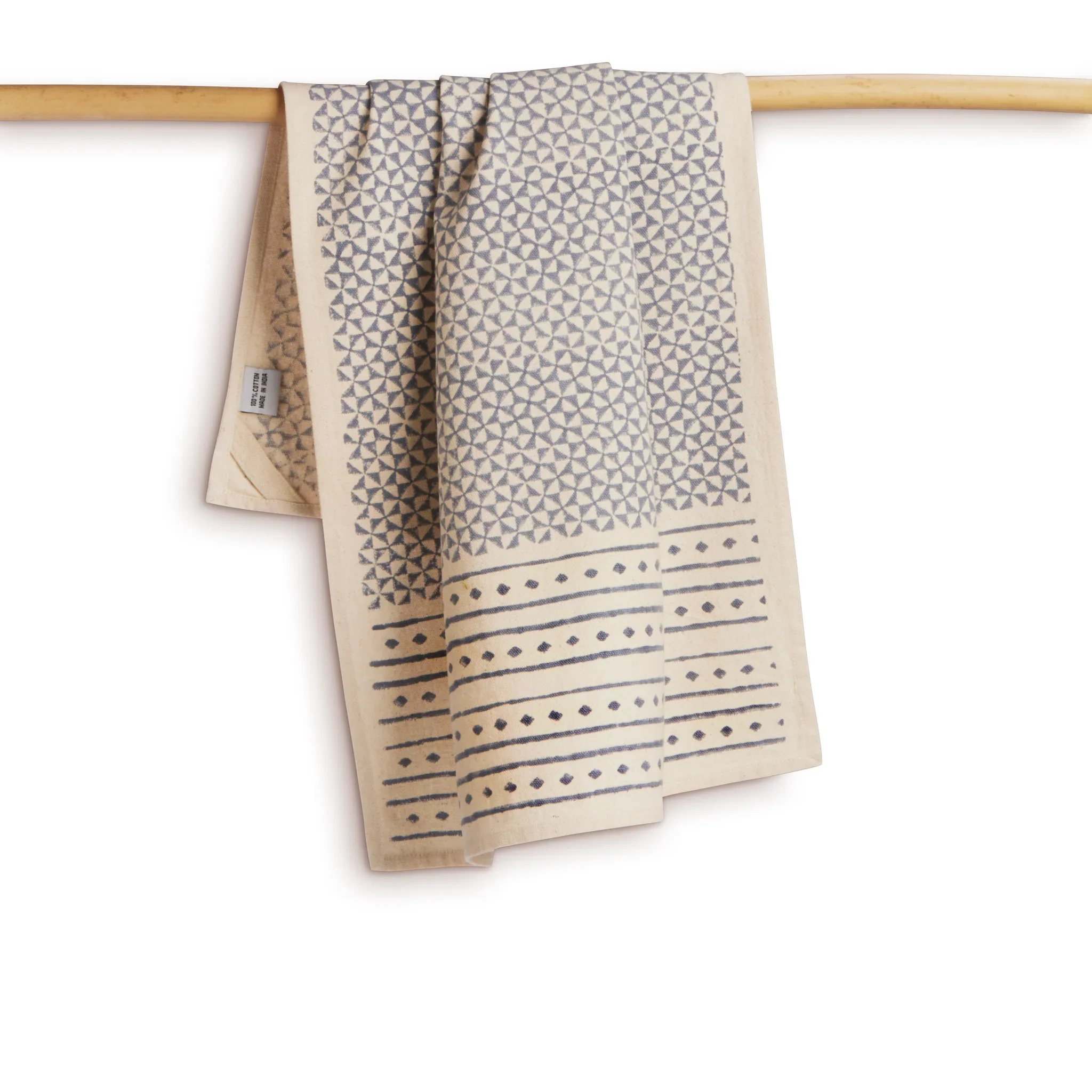 Sustainable Threads Cotton Handwoven Feast Kitchen Towel – Blue – 27" x 19"