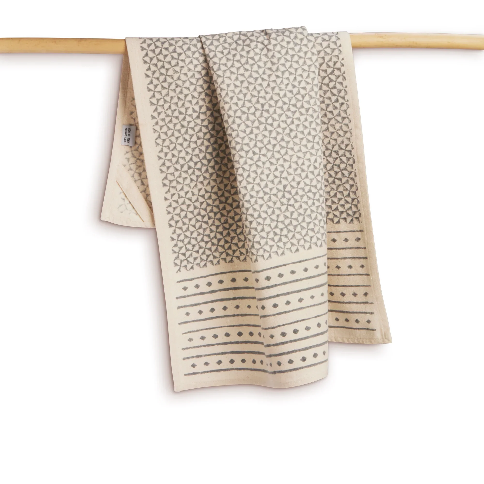 Sustainable Threads Cotton Handwoven Feast Kitchen Towel – Slate – 27" x 19"