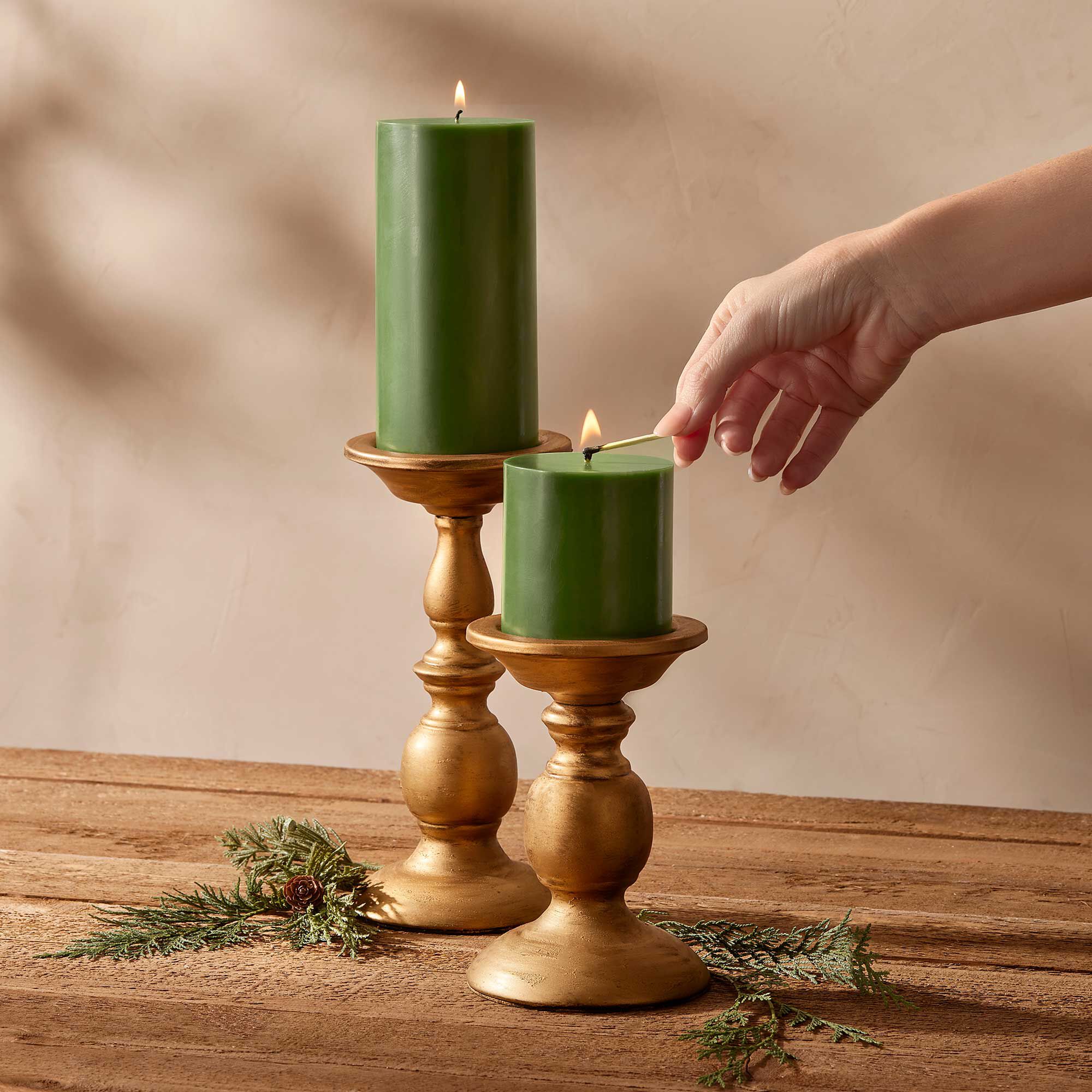 Thymes Frasier Fir Pillar Candle – 3" x 3" - Image 4