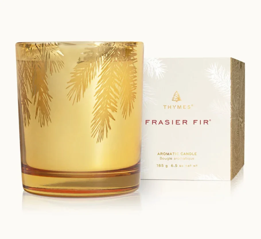 Thymes Frasier Fir Poured Candle – Gilded Gold – 6.5oz