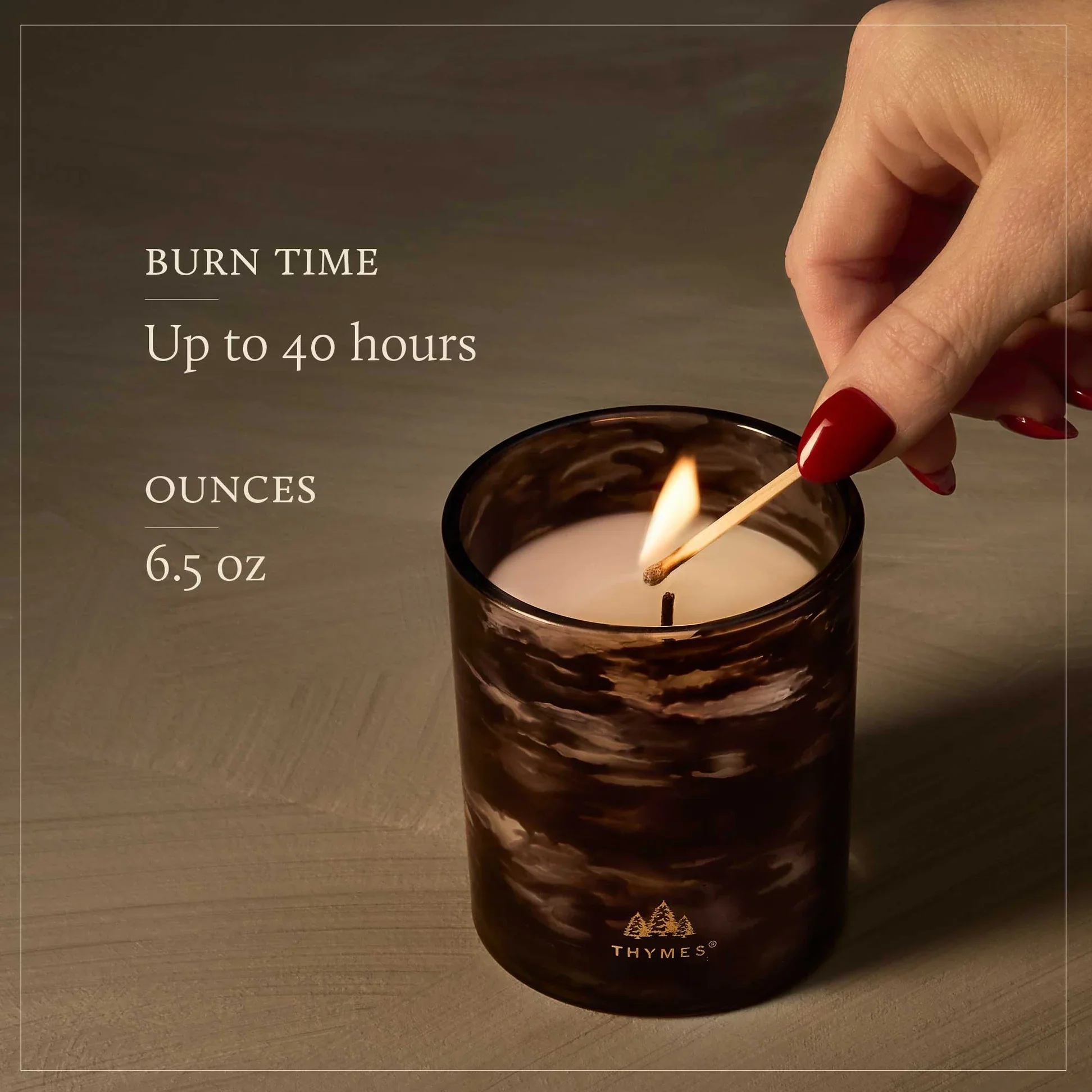 Thymes Noir Woods Poured Candle – 6.5oz - Image 3